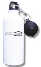 (image for) Santa Clara Co. Assoc. Realtors Water Bottle - White