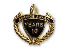 (image for) Service Award Black/Gold Lapel Pin - 10 Year