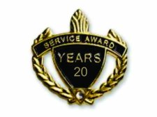(image for) Service Award Black/Gold Lapel Pin - 20 Year
