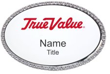 (image for) True Value Silver Bling White Name Badge