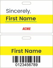 (image for) Acme Sincerely Minor Hourly Associate White Badge (ID Style)