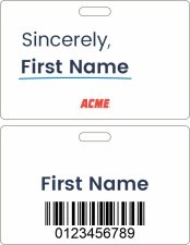 (image for) Acme Sincerely Hourly Associate White Badge (ID Style)