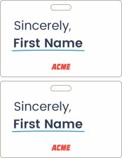 (image for) Acme Sincerely Salaried Associate White Badge (Corporate ID Style)