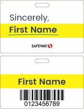 (image for) Safeway Sincerely Minor Hourly Associate White Badge (Classic ID Style)