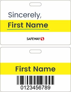 (image for) Safeway Sincerely Minor Hourly Associate White Badge (Classic ID Style)