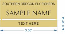 (image for) Southern Oregon Fly Fishers Gold Name Badge - Badge & Drop Bar