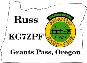 (image for) Southern Oregon Amateur Radio Club White Shaped Badge