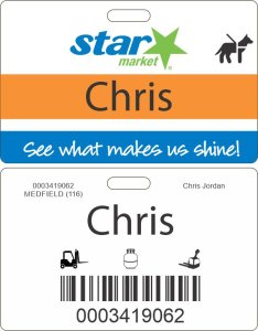 (image for) Star Market Service Animal ID Badge for Minors 16-17 Years Old