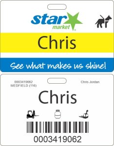 (image for) Star Market Service Animal ID Badge for Minors 14-15 Years Old