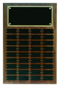 (image for) Step Edge Genuine Walnut 36 Plate Perpetual Plaque