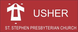 (image for) St. Stephen Presbyterian Church Red USHER Badge