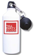 (image for) Tea Party Review Magazine Water Bottle - White