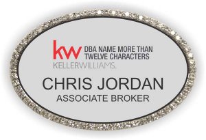 (image for) Keller Williams Realty Logo 5 Silver Oval Bling Badge