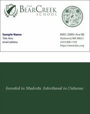 (image for) The Bear Creek School Employment Business Cards