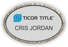 (image for) Ticor Title Silver Oval Bling Badge
