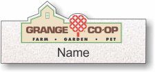 (image for) Grange CO-OP Silver Shaped Name Badge