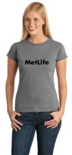 (image for) MetLife Women's T-Shirt Grey Logo B