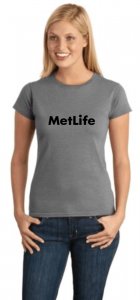 (image for) MetLife Women\'s T-Shirt Grey Logo B