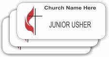 (image for) United Methodist Church White Badge Junior Usher Bundle (10 Badges)