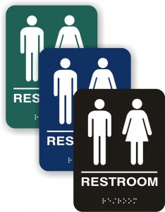 (image for) Unisex Restroom Sign (Not Wheelchair Accessible)