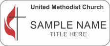(image for) United Methodist Church Standard White Badge With Round Corners