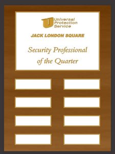 (image for) Universal Protection Service - Jack London Square - Quarter Perpetual Plaque