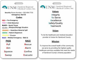 (image for) UNM Sandoval Regional Medical Center Double Sided Photo ID (Quanity of 500)