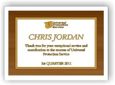 (image for) Universal Protection Service Unmatched Performance Plaque