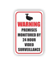 (image for) Warning Premises Monitored by 24 Hour Video Surveillance Sticker