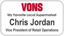 (image for) Vons White Name Badge