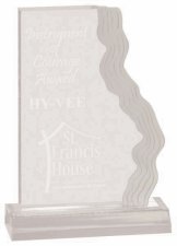 (image for) Clear Frosted Waterfall Edge Acrylic Award - Large