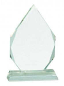 (image for) Crystal Diamond on Clear Rectangle Base - 7\"