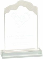 (image for) Clear Frosted White Cap Edge Acrylic Award - Large