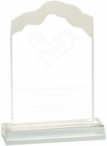 (image for) Clear Frosted White Cap Edge Acrylic Award - Large