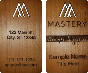 (image for) Keller Williams Mastery Cut Out Wood Signature Business Cards