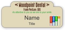 (image for) Woodpoint Dental Shaped Beige Badge