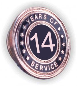 (image for) Years of Service Lapel Pin - 14 Year