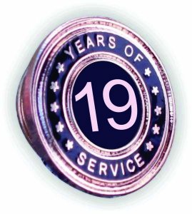 (image for) Years of Service Lapel Pin - 19 Year