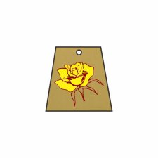 (image for) Rose Pin For Name Badge Gold on Black