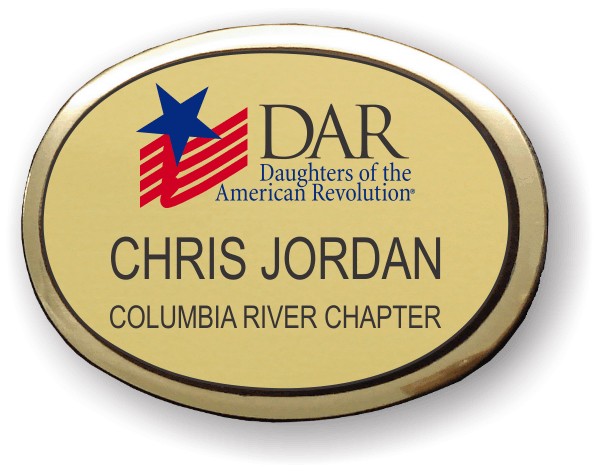 DAR Gold Oval Executive Badge - $11.70 : Custom Name Badges and Name