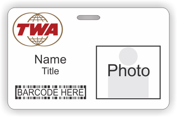 Trans World Airlines Barcode ID Horizontal badge - $14.54