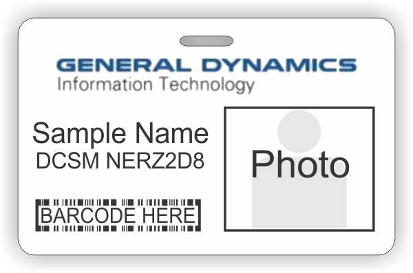 General Dynamics Information Technology Barcode ID Horizontal badge