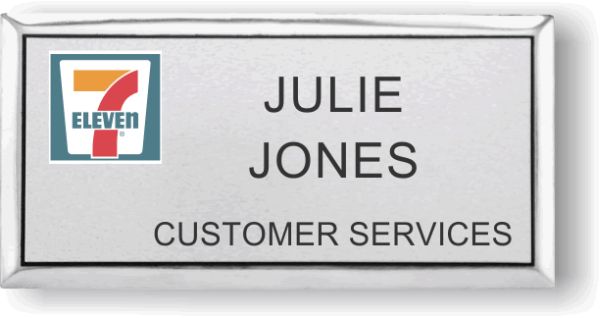 7-Eleven Executive Silver Badge - $6.95 : Custom Name Badges and Name ...