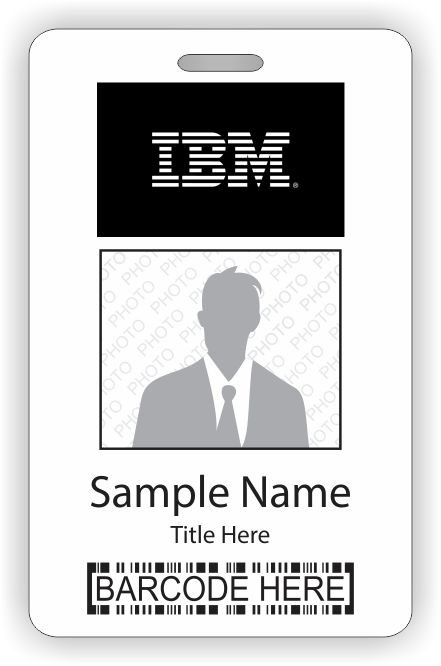 Ibm Barcode Id Vertical Badge 1125 Custom Name Badges And Name