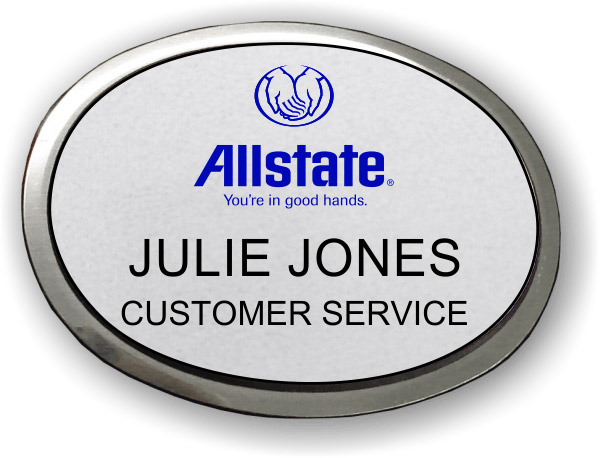 Allstate Insurance Executive Oval Silver Badge - $10.45 | NiceBadge™