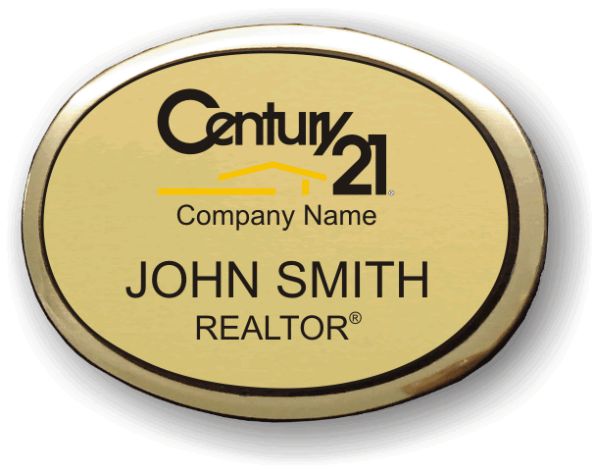 Century 21 Executive Oval Gold Badge - $12.64 | NiceBadge™