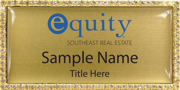 Equity Real Estate Bling Gold Badge - $27.00 | NiceBadge™