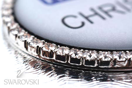 Silver Bling Swarovski Crystals Name Badge