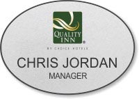 Silver Oval Name Badge