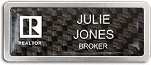Satin Anodized Frame with Carbon Fiber Insert Name Badge